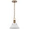 Nuvo Outpost 1-Light Small Pendant Matte White with Burnished Brass 60/7522 - alternate 1